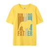 Retro Bulldog Father Cool Dog Dad Tshirt Unisexs Cotton Top Tee Fitting Oversized Tshirt Top Anime T Shirts