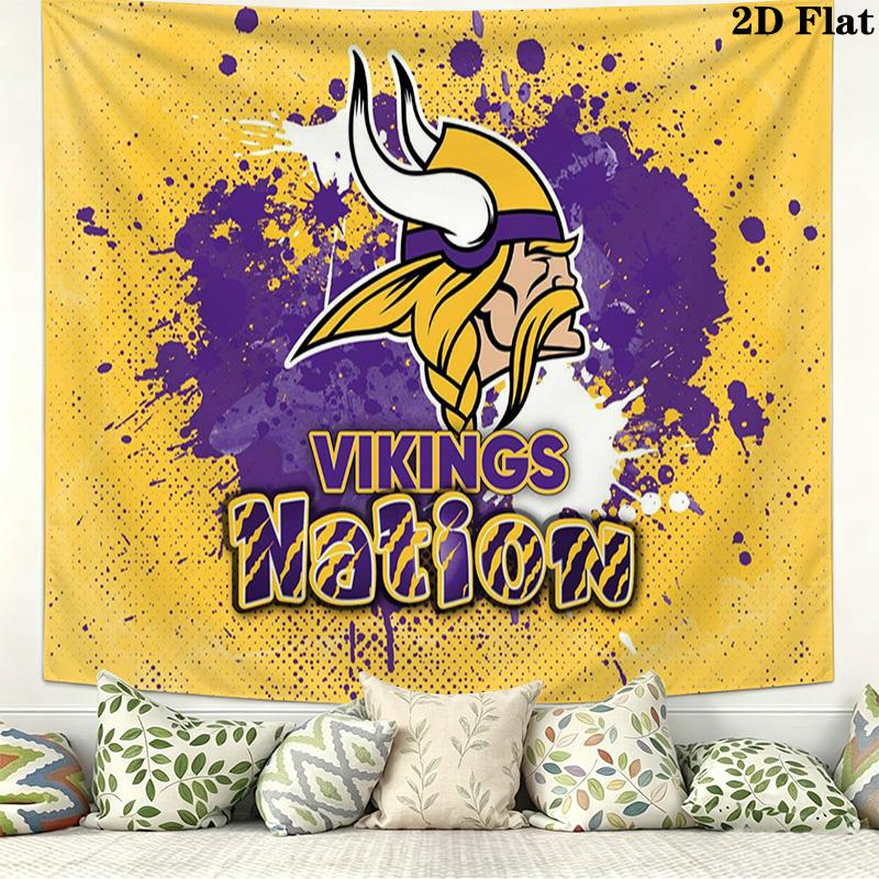 Minnesota Vikings Wall Tapestry Aesthetic Wall Hanging Printed Fabric Blanket Decorative Tapestries for Bedroom Living Room Home Decor