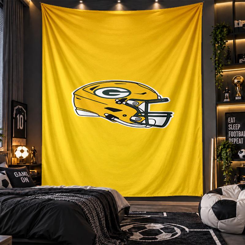 Wall Hanging Tapestry Green Bay Packers Print Cloth for Living Room Bedroom Home Decor