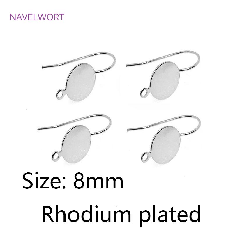 Brass Metal Round Tray Earring Hooks 14K Gold Plated Ear Wire Hooks DIY Pearl Earring Making Accessory Fashion Jewelry For Women