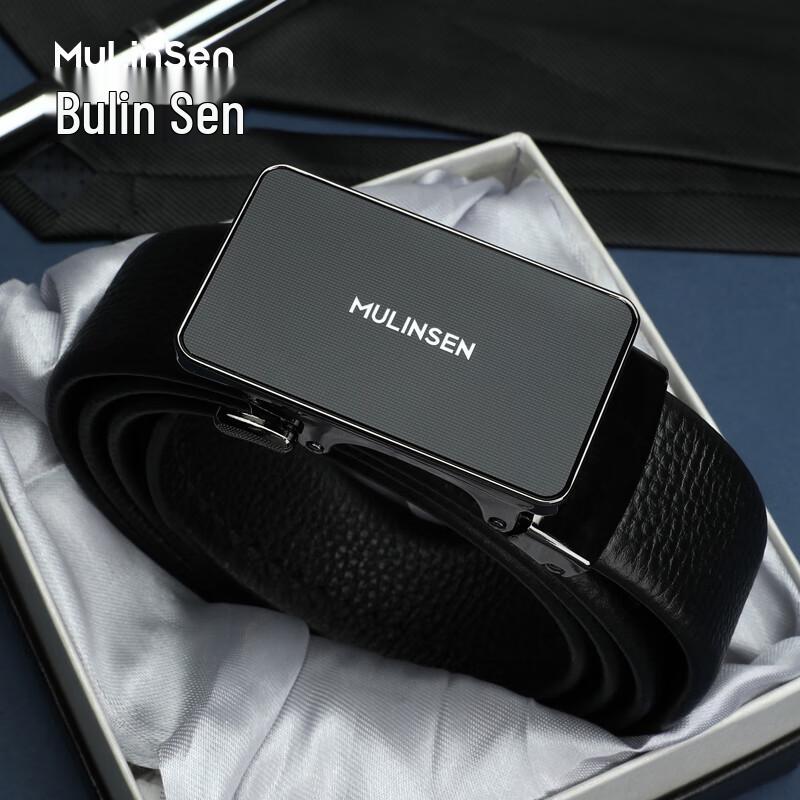 Мужской ремень MULINSEN из матовой кожи с автоматической пряжкой 110cm