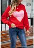2026 Winter Valentine's Day Heart Pattern Round Neck Knit Pullover Sweater for Women - Plus Size Available