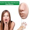 Geschenke Nasenform Spender Nachfüllbar Simulation Silikon Seife Flüssigkeit Quetschspender Wandmontiert Badezimmer Handseifenhalter