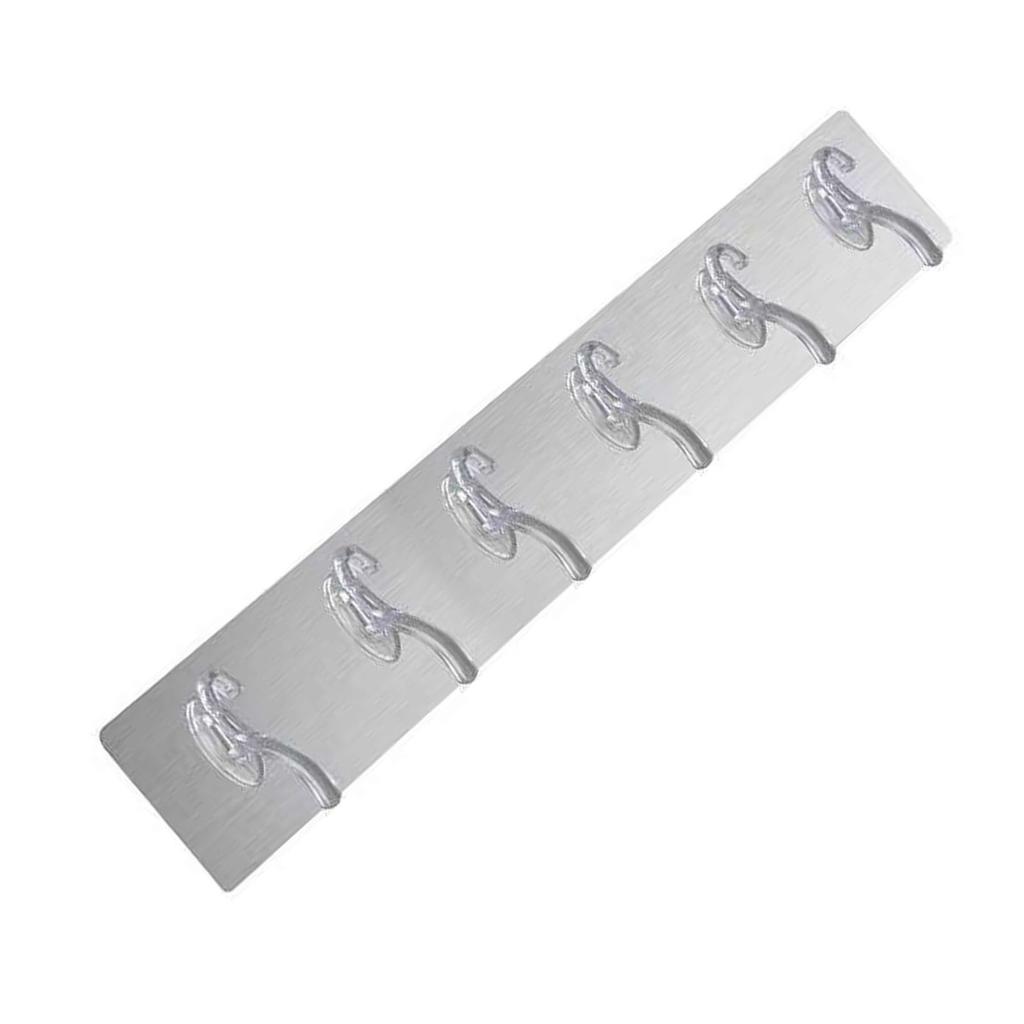 Long Strip Hook Wall Mount Punch Free Traceless Strong Adhesive Transparent Acrylic for Kitchen Bathroom
