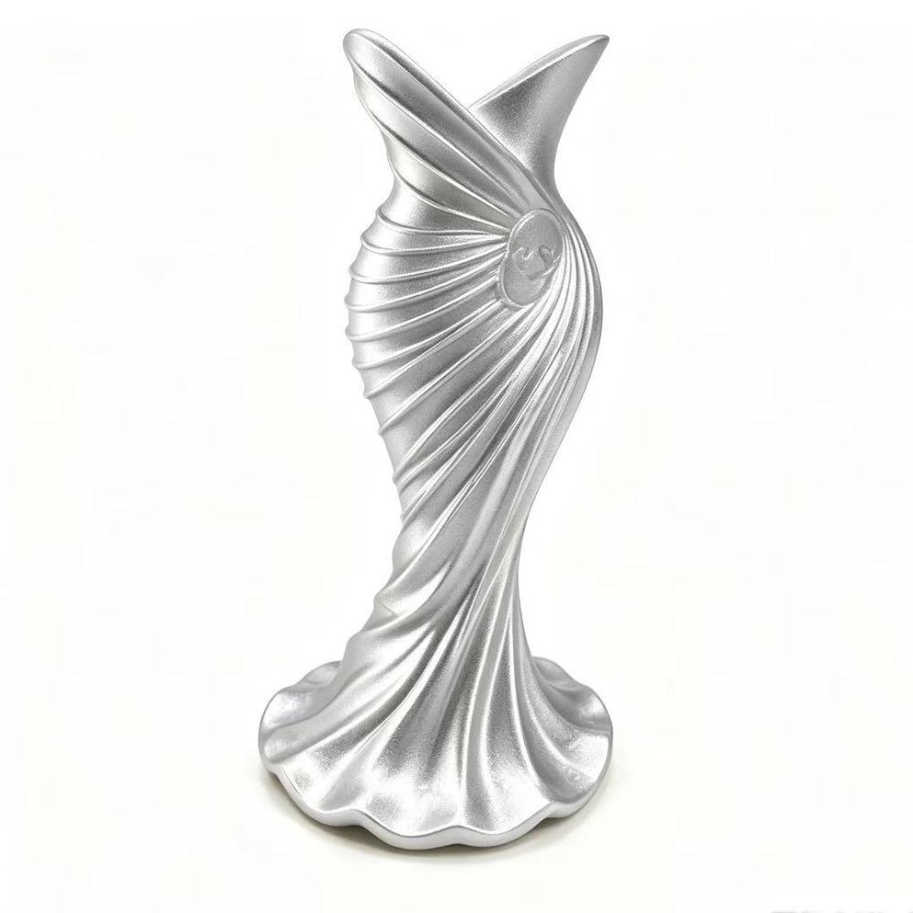 Twisted Design 3D Printed Flower Vases Gown-Shaped Decorative Vase Office Tabletop Ornaments