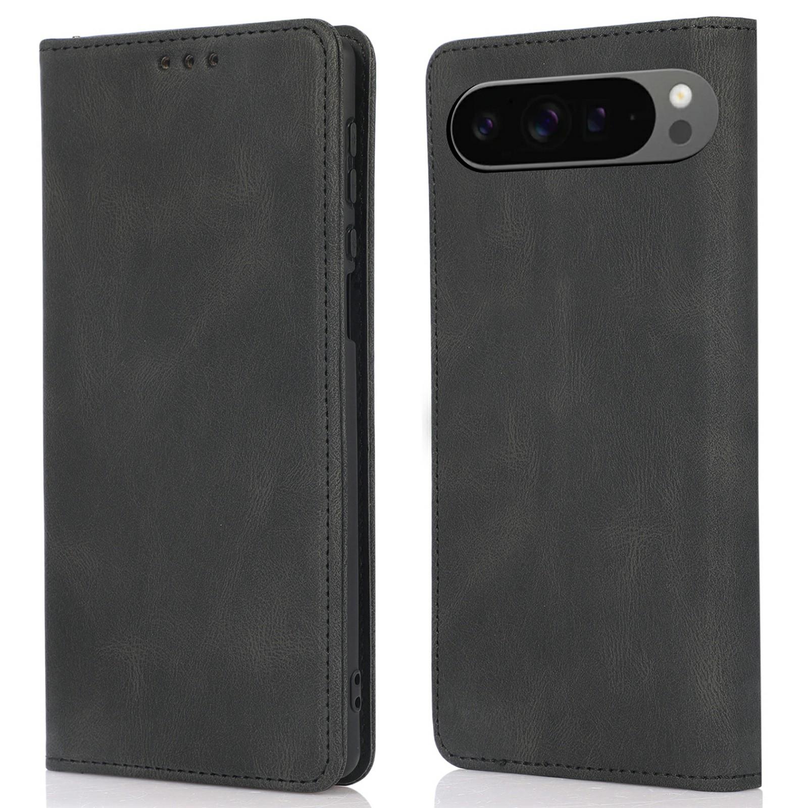 

For Google Pixel 10 Pro XL/Pixel 9 Pro XL Case Wallet Magnetic Closing Leather Flip Phone Cover Black