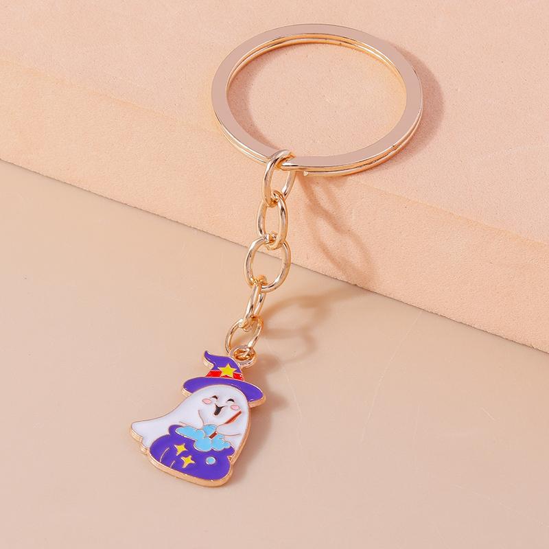 Cute Enamel Halloween Keychain Ghost Pumpkin Key Ring Gifts for Men Women Bag Pendants DIY Jewelry Accessories