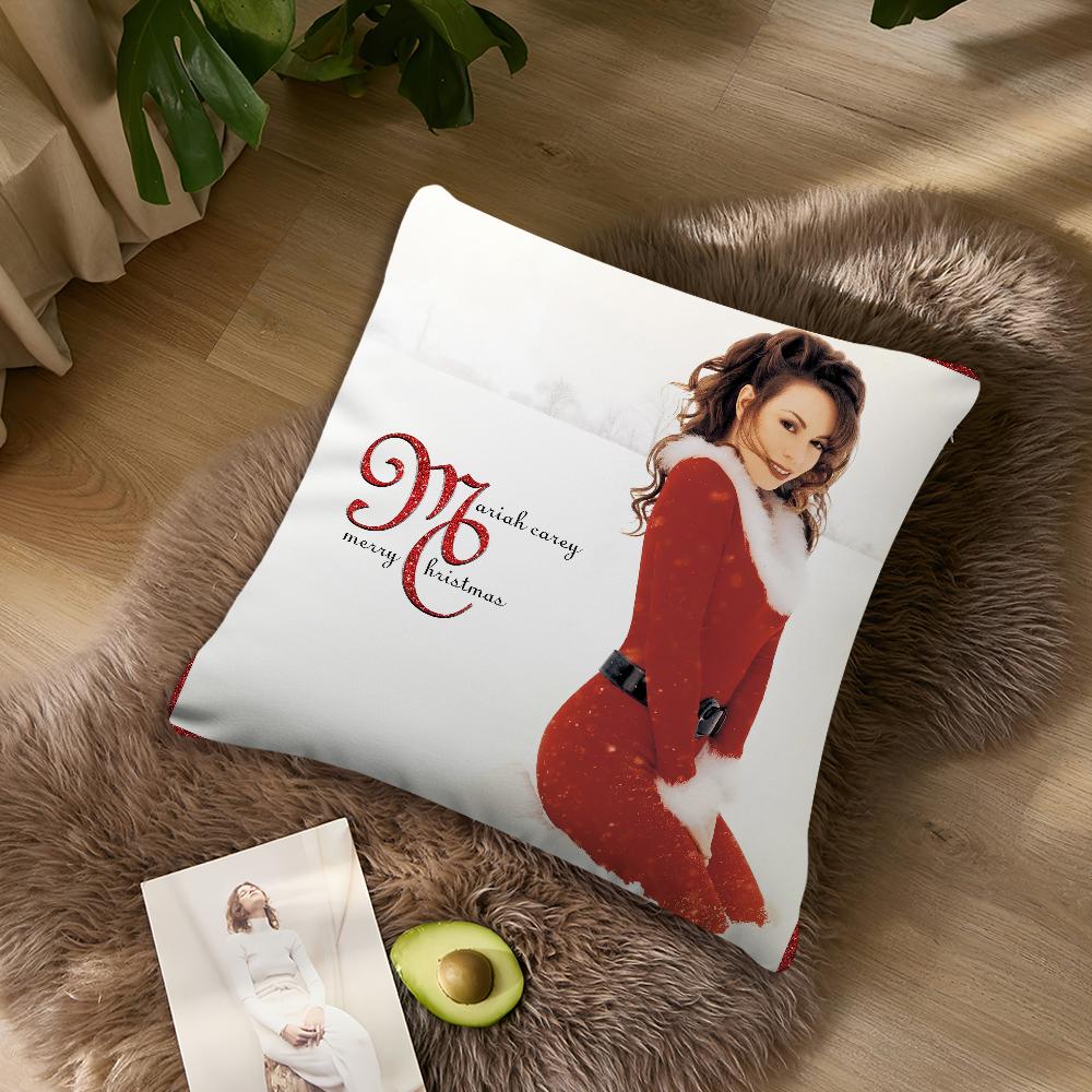 Singer MMariah CCarey Merry Christmas Pillow Case Living Room Accent Couch Back Support Square Lounge Restful Nap Companion ?