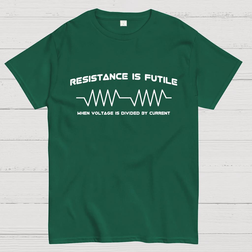 Resistance Is Futile, When Voltage Is Divided By Current Unisex 100% Cotton Summer Casual Cool Loose T-Shirt