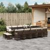 VidaXL Garden Dining Set with Cushions 15 Pcs Brown Rattan, Outdoor Dining Set, Dining Furniture of 3210813