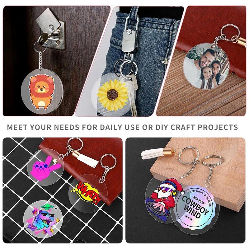 A84E-For DIY Crafts, Sublimation, And Keychain Projects 18Pcs Versatile Acrylic Ornament Blanks(5Cm/7.5Cm/10Cm)