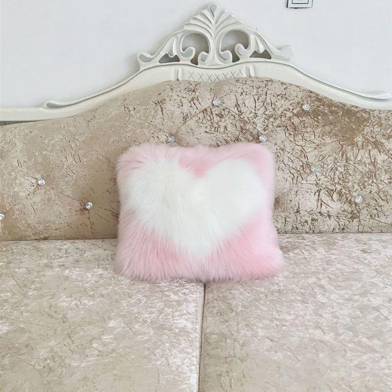 Flauschiger Kissenbezug aus Fell, langer Kissenbezug aus Plüschwolle, dekorativer weicher Kissenbezug für den Winter für Schlafsofa, Dekokissen