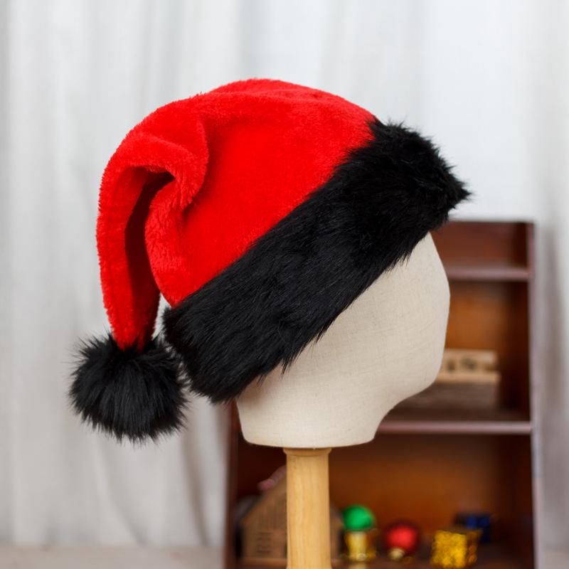 Christmas Santa Hat For Adults Xmas Holiday Hats Unisex Velvet Red Classic Fur Comfort  Year Festive Party Supplies