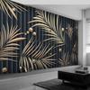 Carta da Parati Moderna 3d Piante Tropicali Foglie Metalliche Astratto Affresco Soggiorno Divano Camera da Letto Murale Decorazione Casa