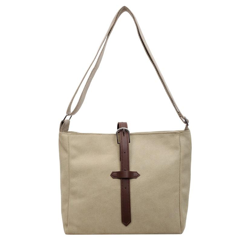 Vintage Canvas Crossbody Bag Tooling Style Shoulder Bag Women Commuter Tote Bag