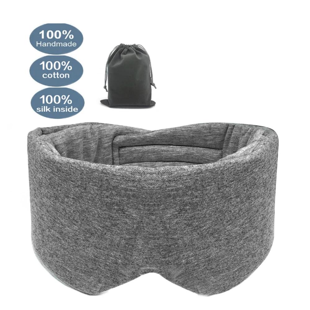 

100% Cotton Silk Sleep Mask Blindfold Eye Cover Eye Patch Women Men Soft Portable Blindfold Travel Eyepatch Sleeping Eye Mask серый
