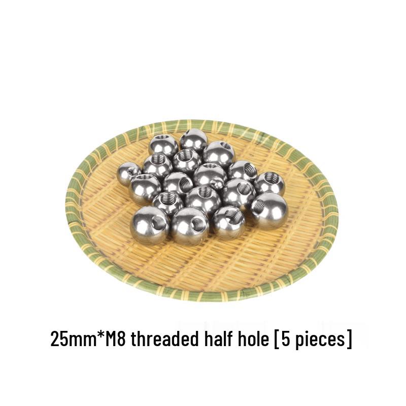 Stainless Steel Threaded Drilled Balls, 25mm (5 Pcs)