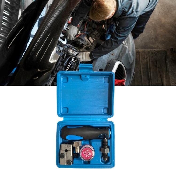 Car Brake Line Flaring Device 3/16in 4.75mm Manual Tubing Flaring Tool Double Flare Tool Kit with Box Brake Lines Tool
