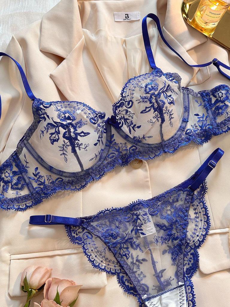 2024 Mestselgende Blomsterbrodert Mesh Undertøysett - Sexy, Komfortabelt og Elegant