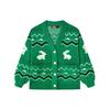 Rabbit Embroidery Fashion Casual Cardigan Knitwear Women Cardigans Banana-Leaf-Green F11W248402F-GN