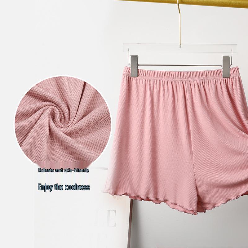 Damen High Waist Bambus Baumwolle Rüschenshorts - Übergröße, Lässig, Weites Bein, Sommerbekleidung