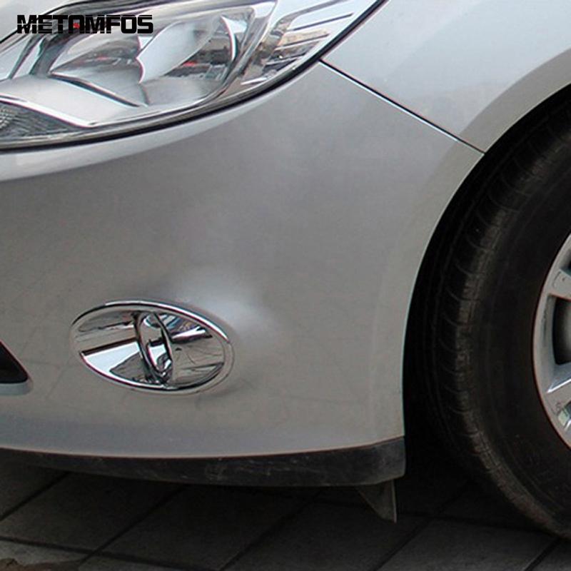 For Ford Focus 3 2011 2012 2013 Chrome Front Fog Light Lamp Cover Trim Foglight Frame Protector Exterior Accessories Car Styling