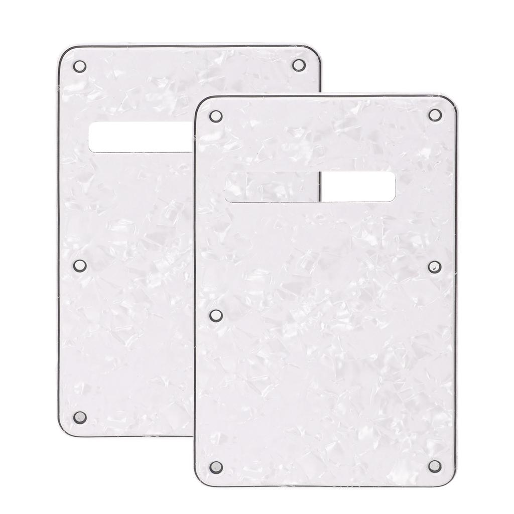 2Pcs Electric Guitar Backplate Guitar Cavity Cover Plate Pickguard PVC for Replacement White