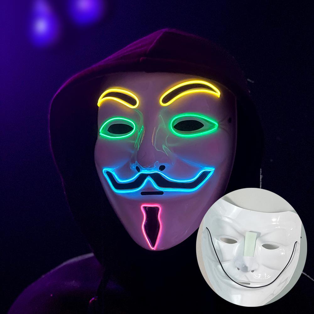 LED Light-Up Mask – A Role-play Mask with a Neon Effect, Perfect for Halloween, Carnivals, Nightclubs and Parties
