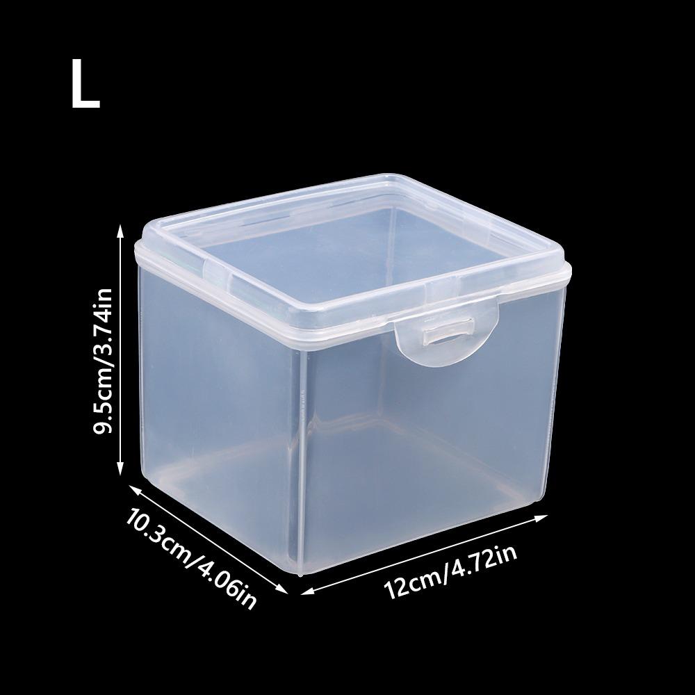 1Pcs with Lid Storage Box Rectangular Shape Multi-purpose Storage Case Clear Plastic Small Thing Container