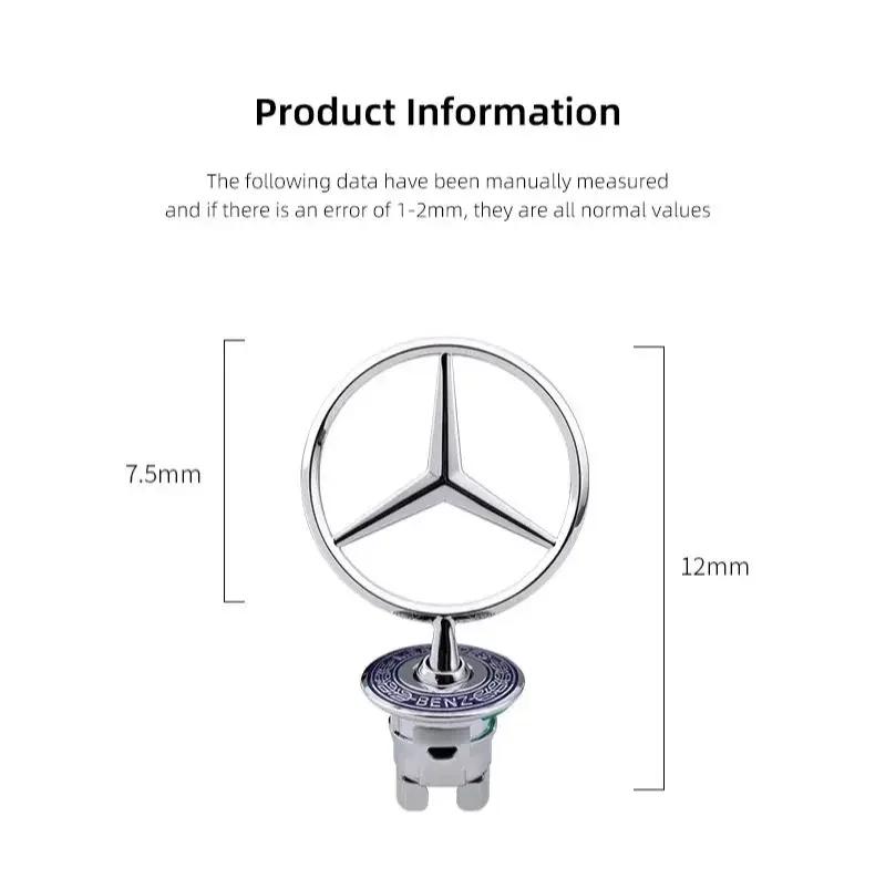 Mercedes-Benz car front hood 3D alloy logo badge is suitable for W203 W204 W205 W206 W212 W213 W222 W223 E300