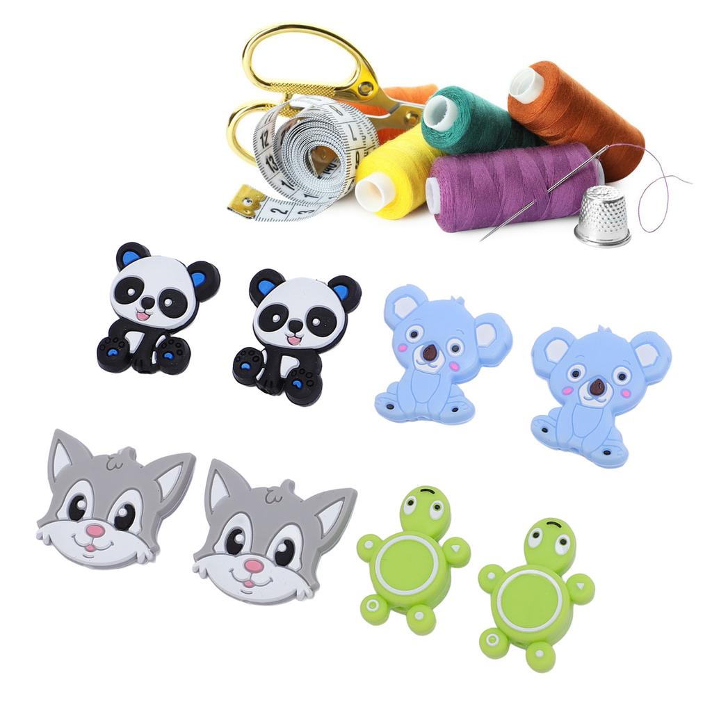 8 Pcs Knitting Needle Stoppers Cute Animal Shape Soft Silicone Stitch Needle Point Protectors for Beginners Craft DIY