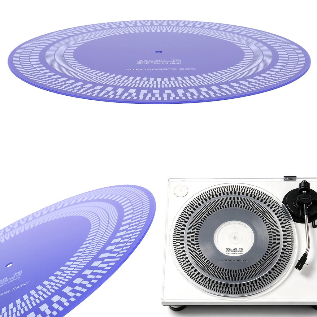 LP Stroboscope Mat 11.81 In X 3mm LP Turntables Calibration Disc Double Sided 33/45/78 RPM for Record Player Testing Speeds