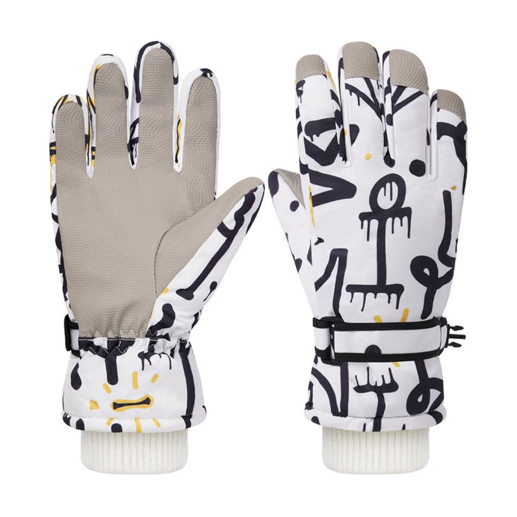 Winter Thermal Ski Gloves Windproof Touchscreen Design with Thick Fleece Lining for Men Women Outdoor Sports