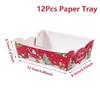 Bulk Disposable Christmas Snacks Boxes Paper Trays For Holiday Parties Paper Structure Festival Decoration