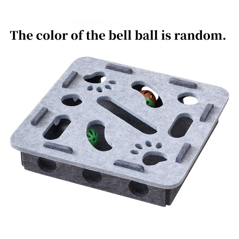 

Интерактивная игрушка для кошек с туннелем-лабиринтом и колокольчиком - Прочный фетровый материал, Геометрические узоры и отпечатки лап для домашних кошек, Стимулирует игру и умственную активность Square серый