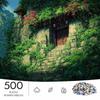 500pcs Jigsaw Puzzle Suitable for - Complex Chinese Landscape with Emerald Vine Stone Steps & Cliff Gate, Portable Brain for, Cultural Display Gift, R