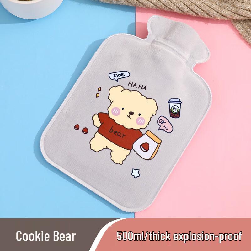 Cartoon Flocking 500ml Hot Water Bottle