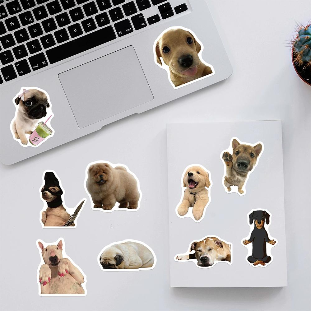 10/30/50pcs Cute Funny Dog Meme Stickers Cartoon Animal Puppy Expression Decals DIY Water Bottle Notebook Phone Sticker Packing