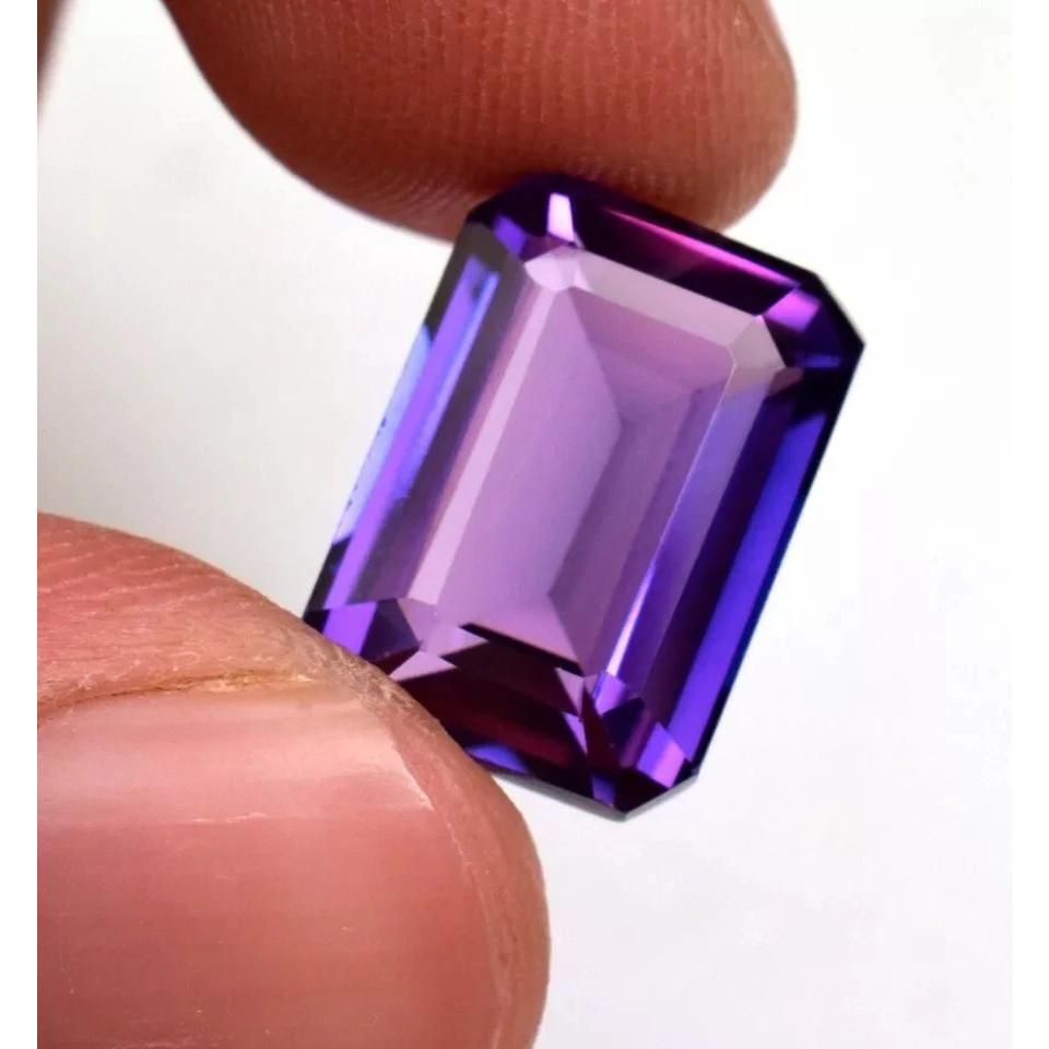 Natural Purple Pink Sapphire Emerald Cut 10+ Ct Stunning Certified Gemstone