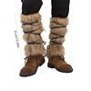 Medieval Furry Leather Leg Warmer with Adjustable Strap Medieval Leg Guard Halloween Cosplay Accessories for Men Women