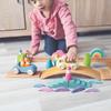 GRIMM'S Toy Educational Toy Building Blocks Interior Figure Play Rainbow Height 5.5 X Width 10.5 X Depth 4cm Rainbow Colored Tunnel Pastel Small