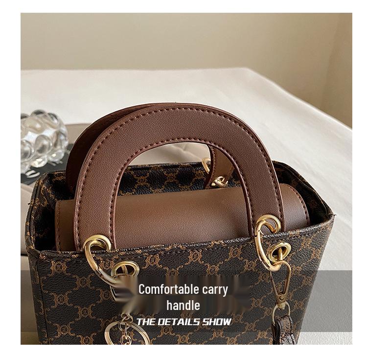 2024 Vintage Blumenhandtasche: Stilvolle Damen Schulter- & Umhängetasche für vielseitiges, elegantes Pendeln