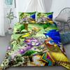 3D Luxurious Teens The Movie Hedgehogs Boy Bedding Set Anime Digital Cartoon Sonic Duvet Cover Comforter Bed Youth Kids Gift