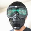 Bluetooth RGB Light Up Airsoft Paintball Military Tactical LED Display Mask Full Face Skull Halloween Hunting Protective Mask