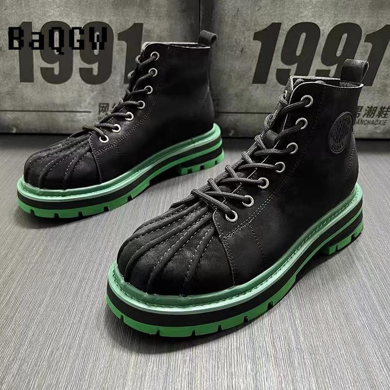 Кожаные ботильоны для мужской дизайнерской обуви Лето Осень Удобные высокие повседневные — фото 4