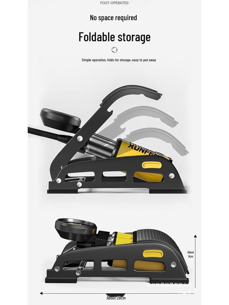 Fußbetriebene Hochdruck-Reifenluftpumpe für Kleinwagen