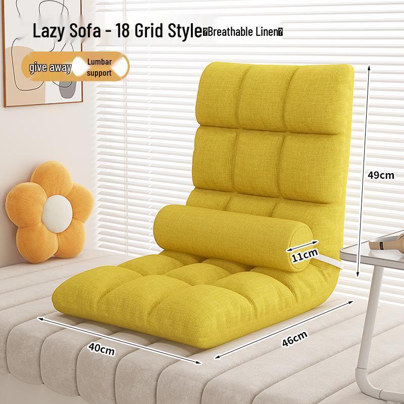 Lazy Tatami Folding Sofa Chair: Single Bed & Backrest for Dorms, Balconies, and Bedrooms