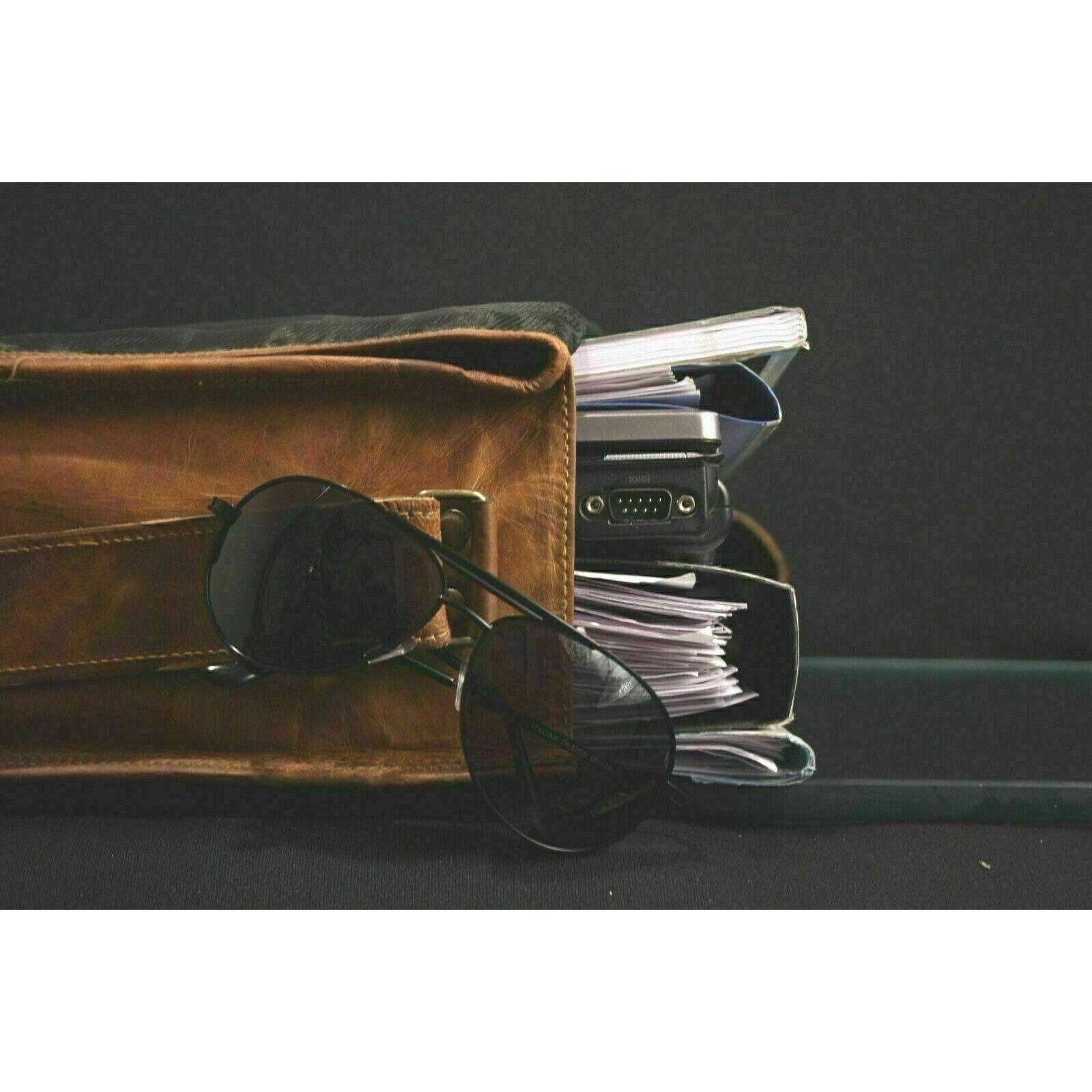 Мужская сумка через плечо из натуральной козьей кожи 15 дюймов — фото 3