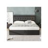 Fashion Upholstered Bed, 180*200, Hydraulic Bed, Hidden Headboard Storage, Mattress Not Included, Black