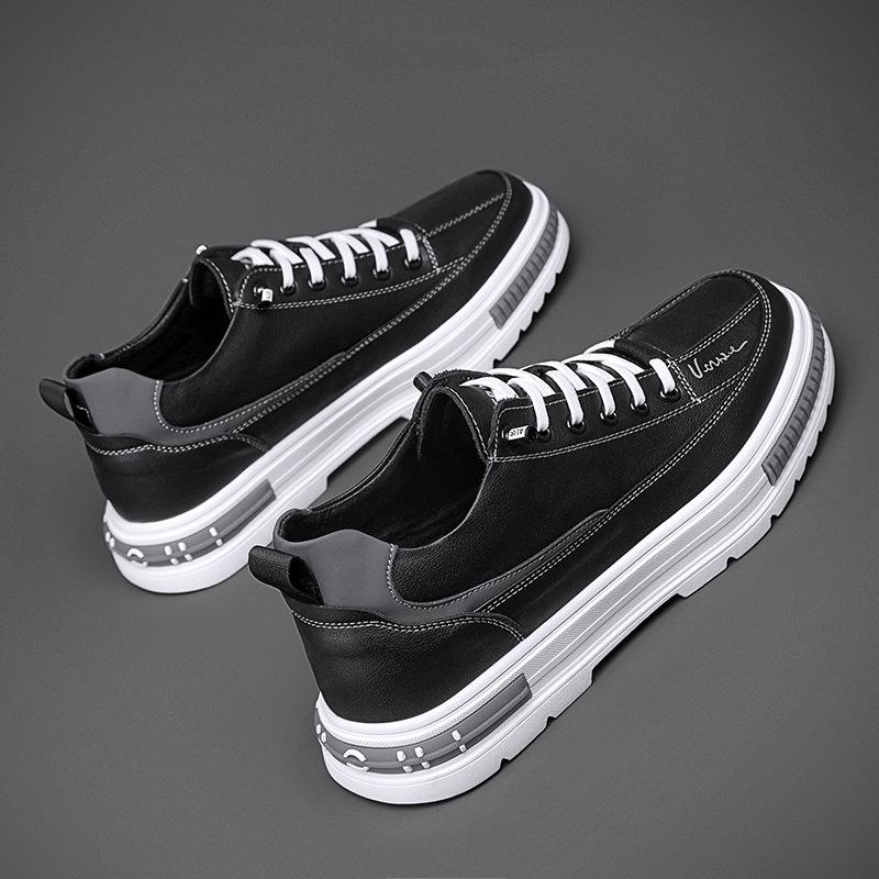 

Весна Осень Новые мужские низкие повседневные кроссовки с коротким носком износостойкие легкие удобные кроссовки для бега и спорта 44 чёрный